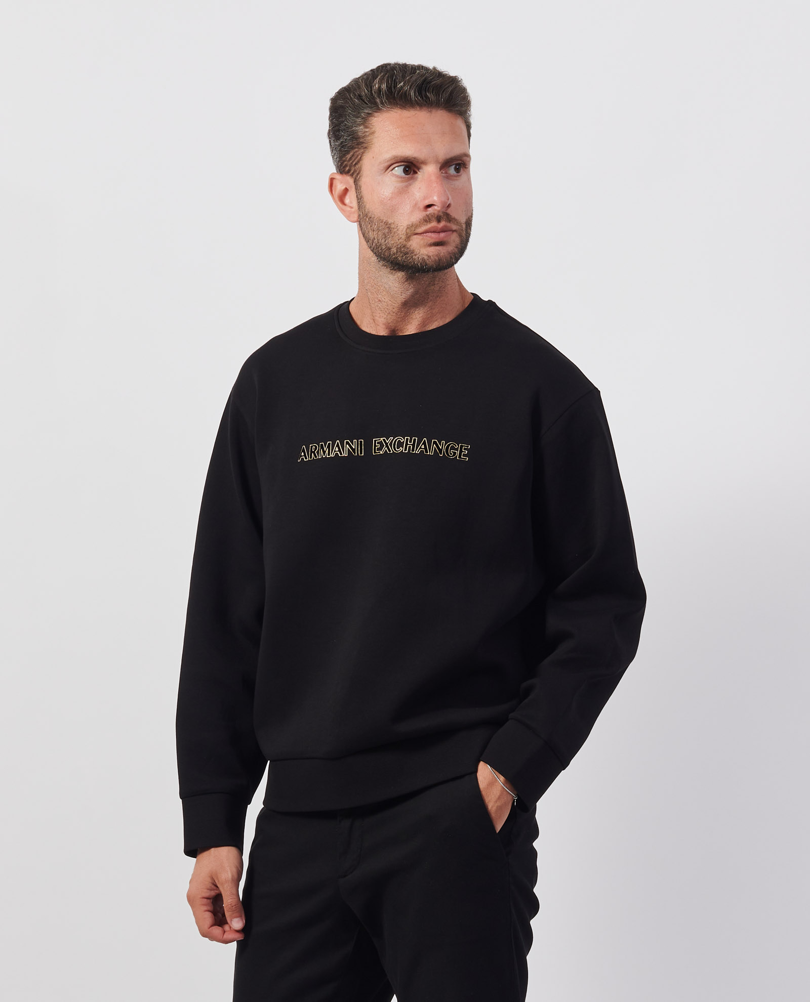 Sweat shirt ras du cou homme AX avec logo contraste